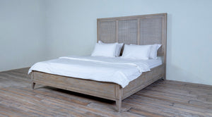 Campaign Bed King Cane Headboard