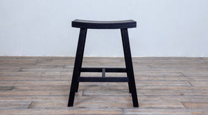 COUNTER STOOL BACKLESS - Black Oak