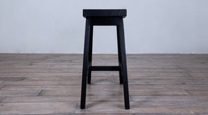 COUNTER STOOL BACKLESS - Black Oak