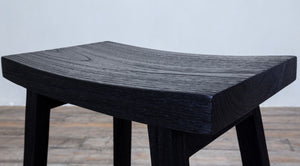 COUNTER STOOL BACKLESS - Black Oak