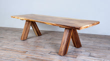 Load image into Gallery viewer, Live Edge Rectangular Dining Table 10ft Wooden Base