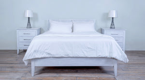 Caribbean Queen Size Bed Wooden Panel Headboard