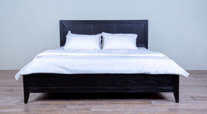 Campaign Bed King Wooden Panel Lower Headboard