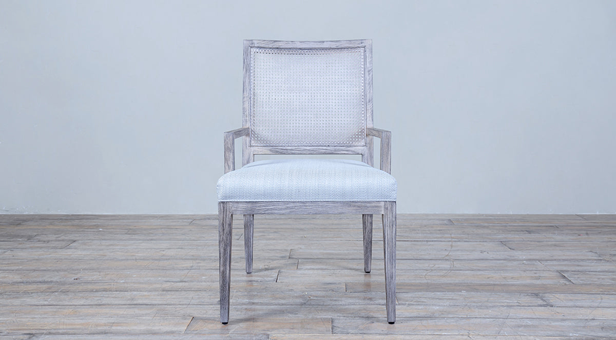 French Contemporary Arm Chair Cane Back