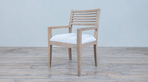 Rendezvous Arm Chair upholstered seat with Slats back