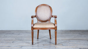 Louis XVI Oval Back Arm Chair No Carving