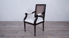 Load image into Gallery viewer, Vintage French Square Arm Chair Tight Seat and Cane