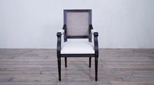 Load image into Gallery viewer, Vintage French Square Arm Chair Tight Seat and Cane