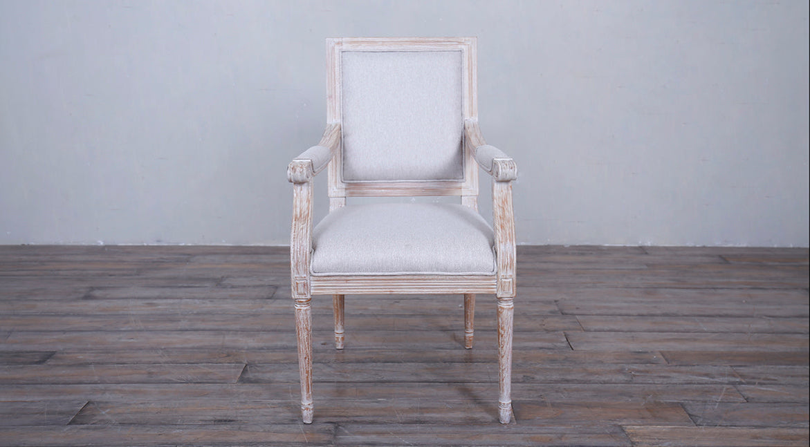 Vintage French Square Arm Chair