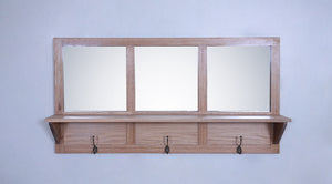 Mudroom Wall Shelf with 3 Mirrors