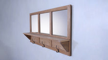 Load image into Gallery viewer, Mudroom Wall Shelf with 3 Mirrors