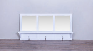 Mudroom Wall Shelf with 3 Mirrors