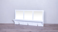 Load image into Gallery viewer, Mudroom Wall Shelf with 3 Mirrors