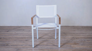 Avalon Arm Chair Batyline White powder coated finish