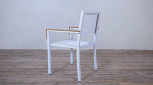 Avalon Arm Chair Batyline White powder coated finish