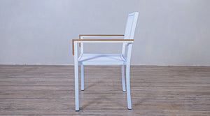 Avalon Arm Chair Batyline White powder coated finish