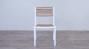 Avalon Side Chair White Powder Coated - Small Slat