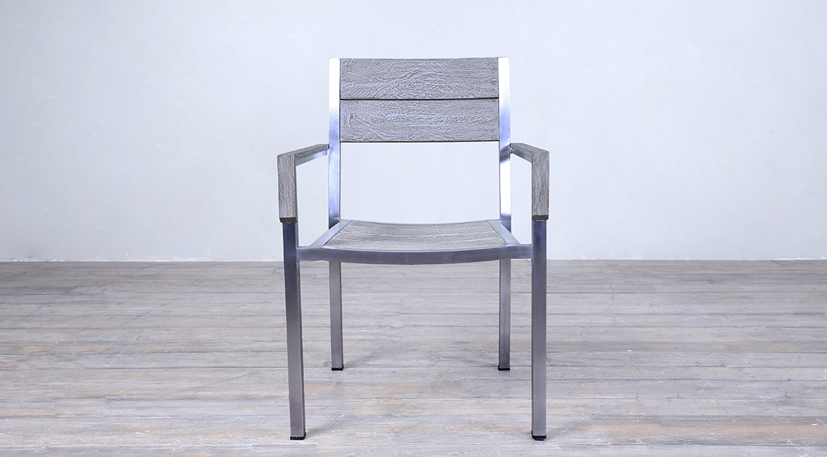 Avalon Arm Chair Stainless Steel - Large Slat