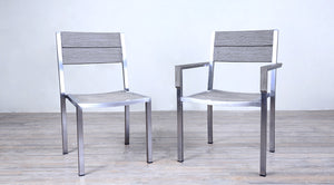 Avalon Side Chair Stainless Steel - Large Slat