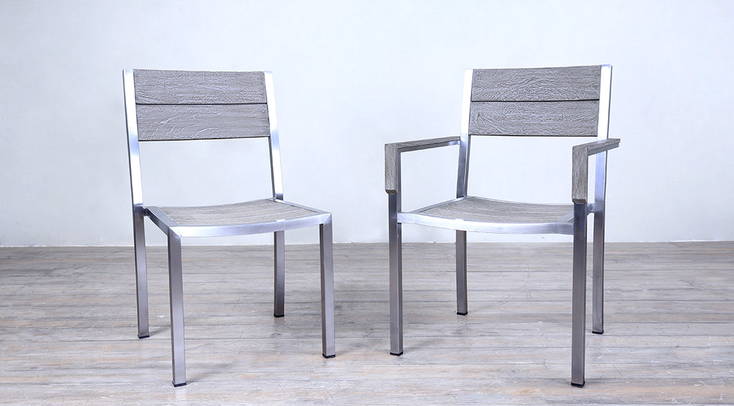 Avalon Side Chair Stainless Steel - Large Slat