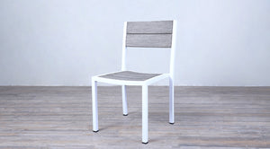 Avalon Side Chair White Powder Coated - Large Slat