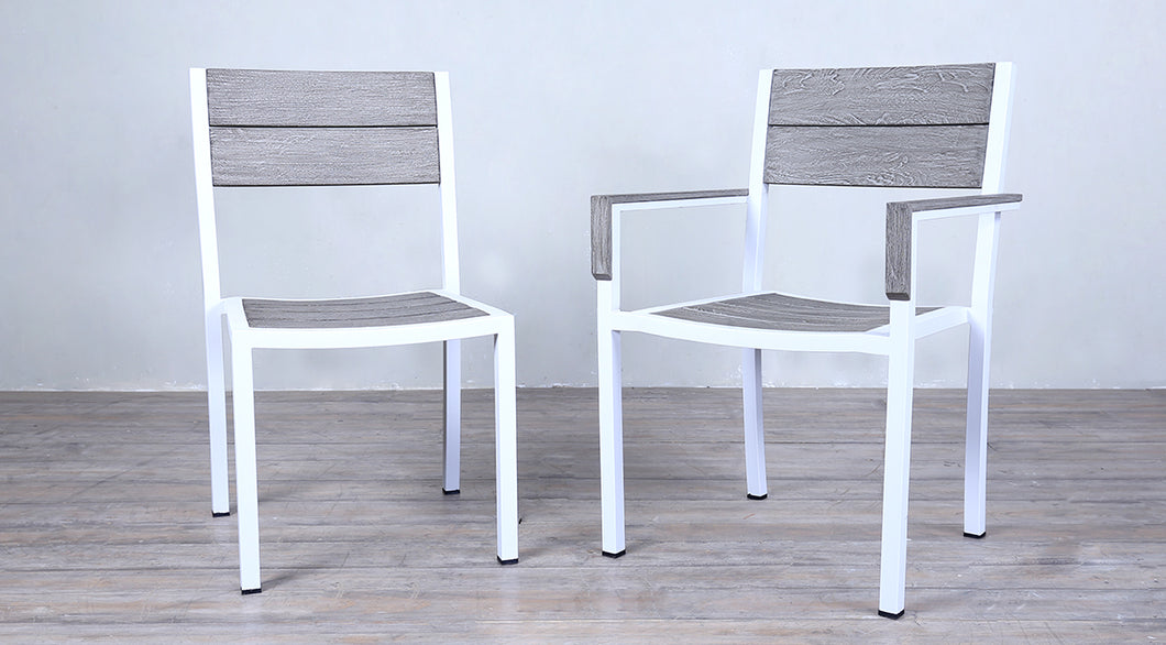 Avalon Side Chair White Powder Coated - Large Slat