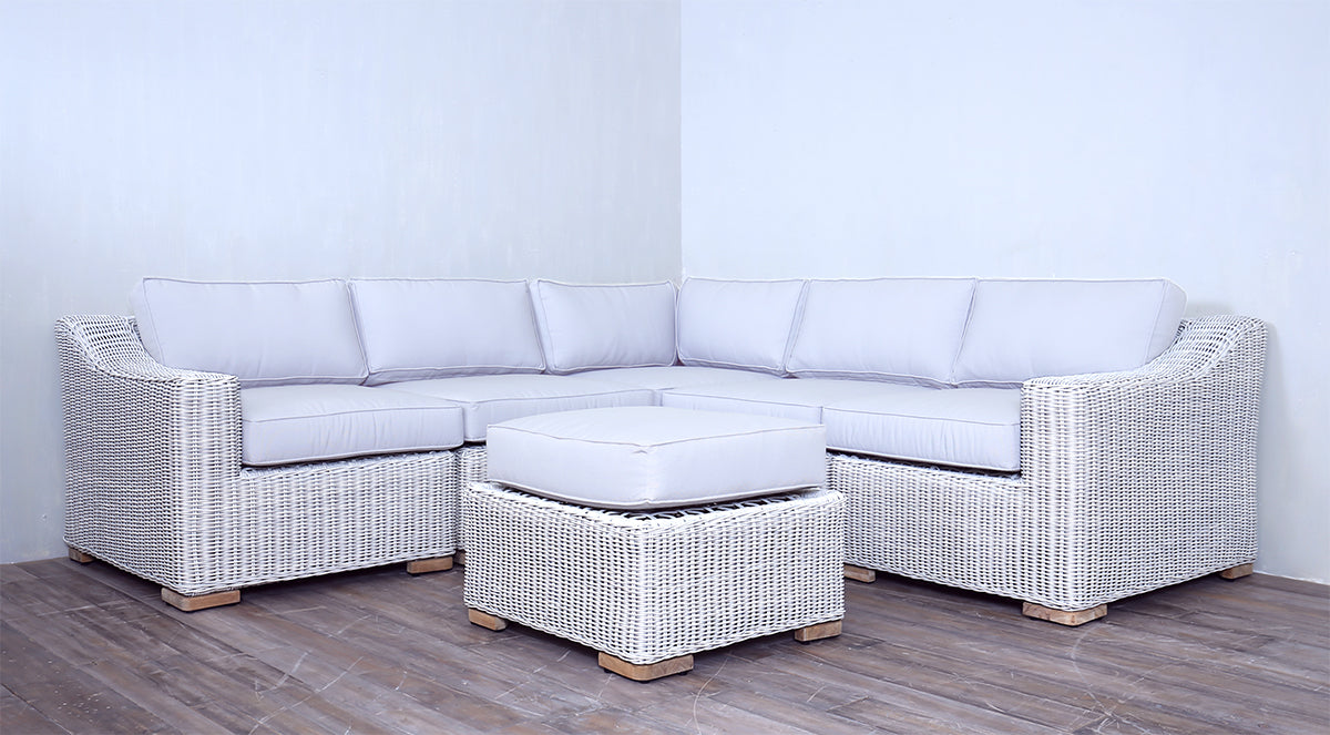 Provence Classic Sectional - Ivory Wash Round Core