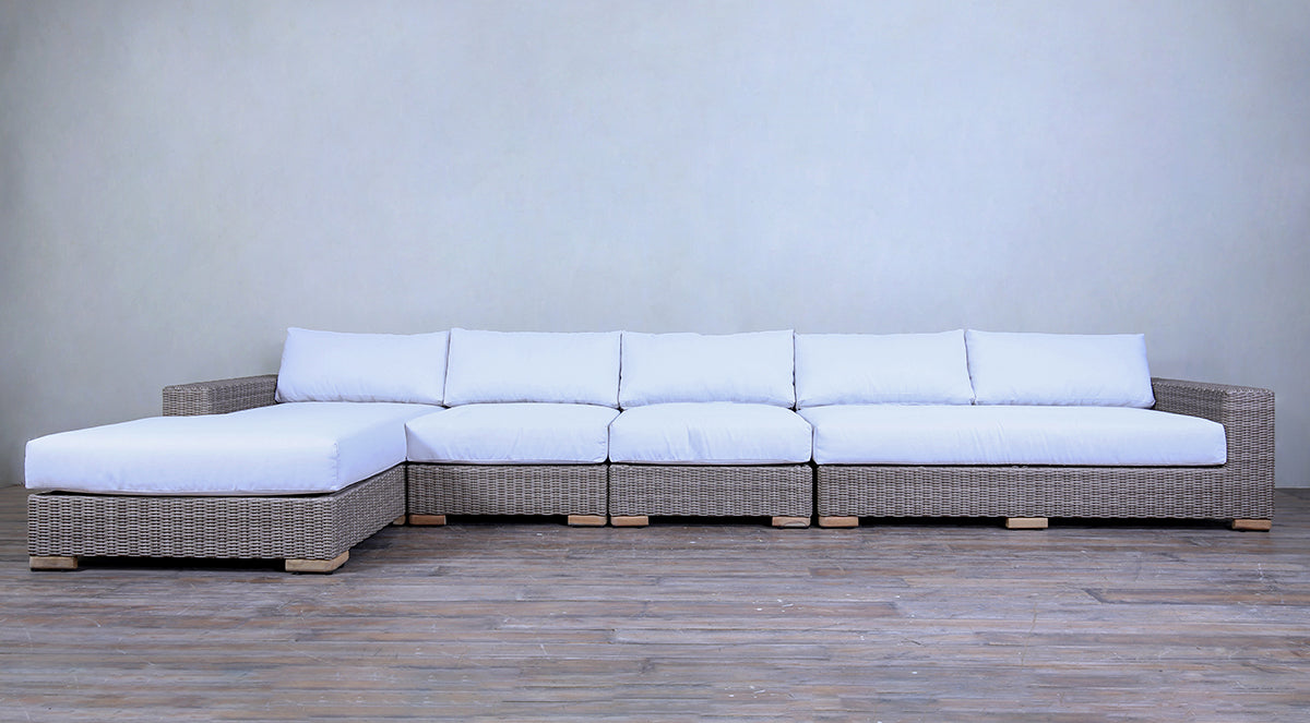 Majorca Sectional Chaise Option - White Koboo Half Round