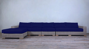Majorca Sectional Chaise Option - White Koboo Half Round