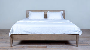 Caribbean King Size Bed Wooden Panel Headboard