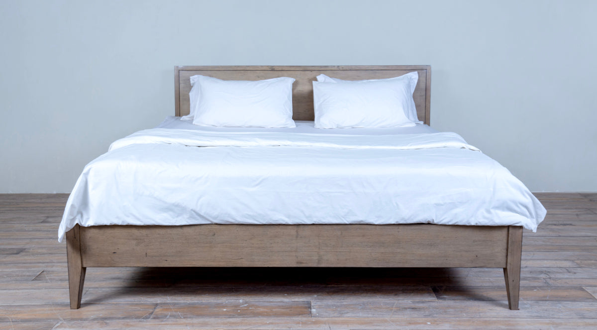 Caribbean King Size Bed Wooden Panel Headboard
