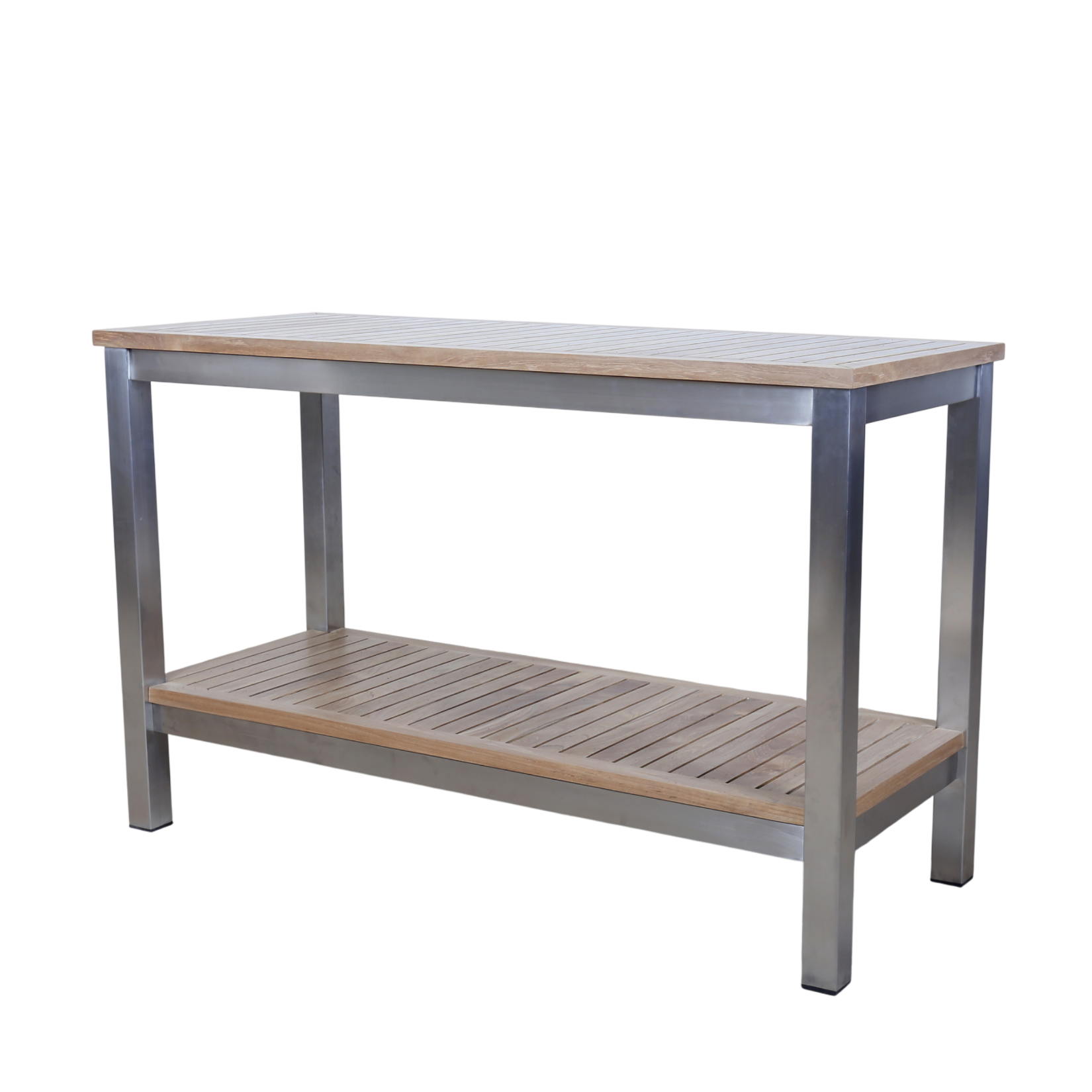 Avalon Console Table Finger Slat Polished Stainless