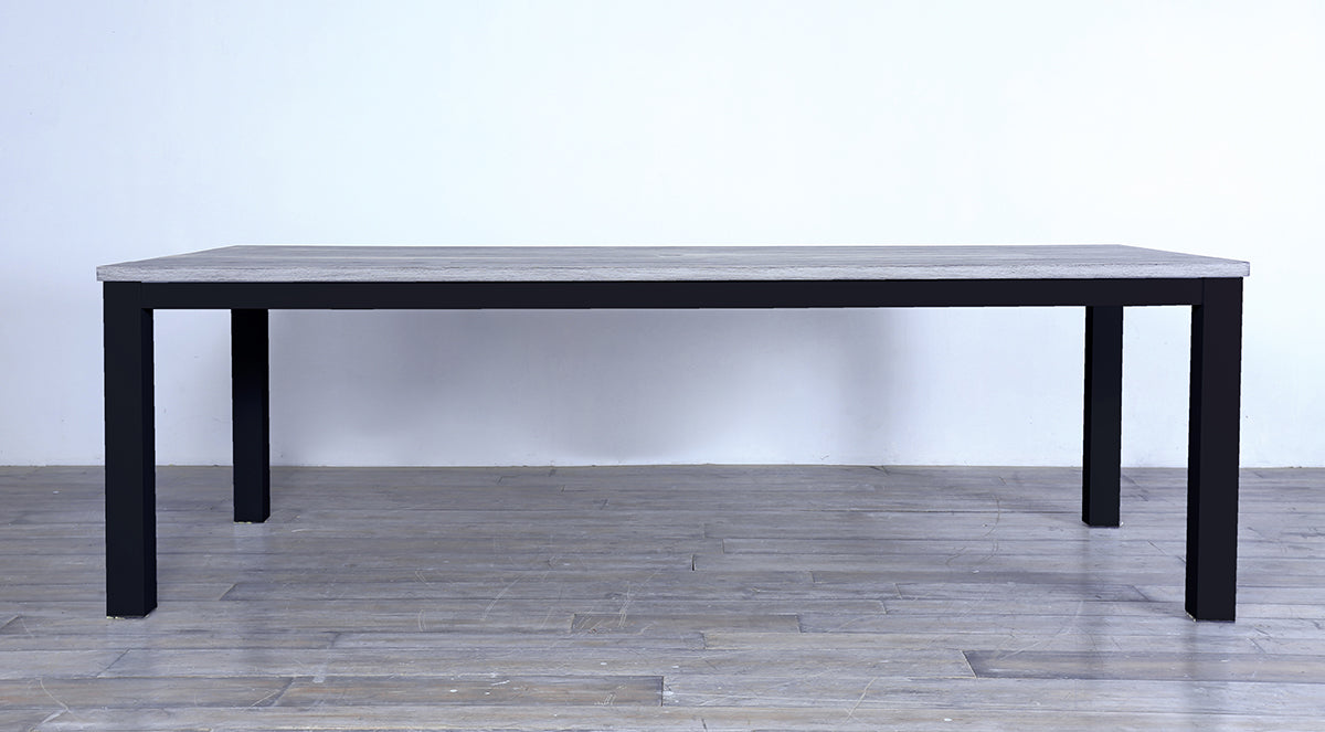 Avalon Dining Table Horizontal Slats Black Ebony Finish