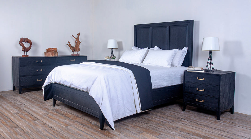 Campaign Bed Queen Wooden Panel
