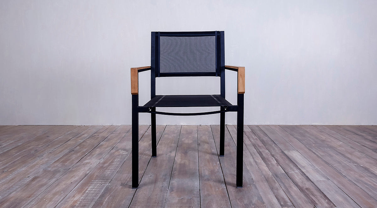 Avalon Arm Chair Batyline Black Ebony Finish