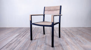 Avalon Arm Chair Large Slat Black Ebony Finish