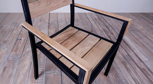 Avalon Arm Chair Large Slat Black Ebony Finish