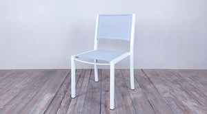 Avalon Side Chair Batyline White Powder Coated Finish