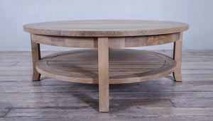 Bridgehampton Round Coffee Table with Shelf