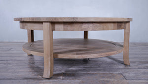 Bridgehampton Round Coffee Table with Shelf