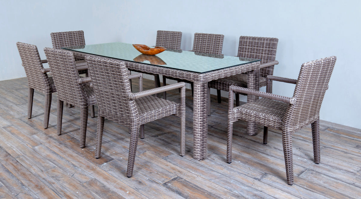 Avalon Woven Rectangular Dining Table 8ft
