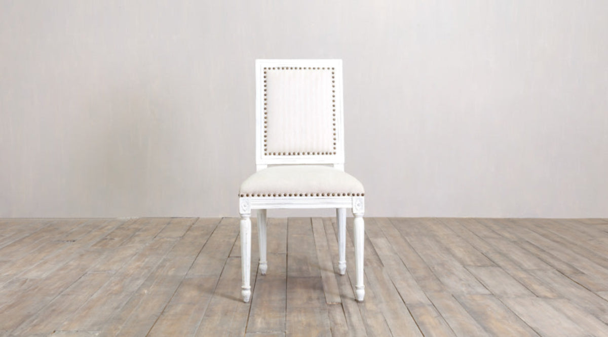 Vintage French Square Side Chair