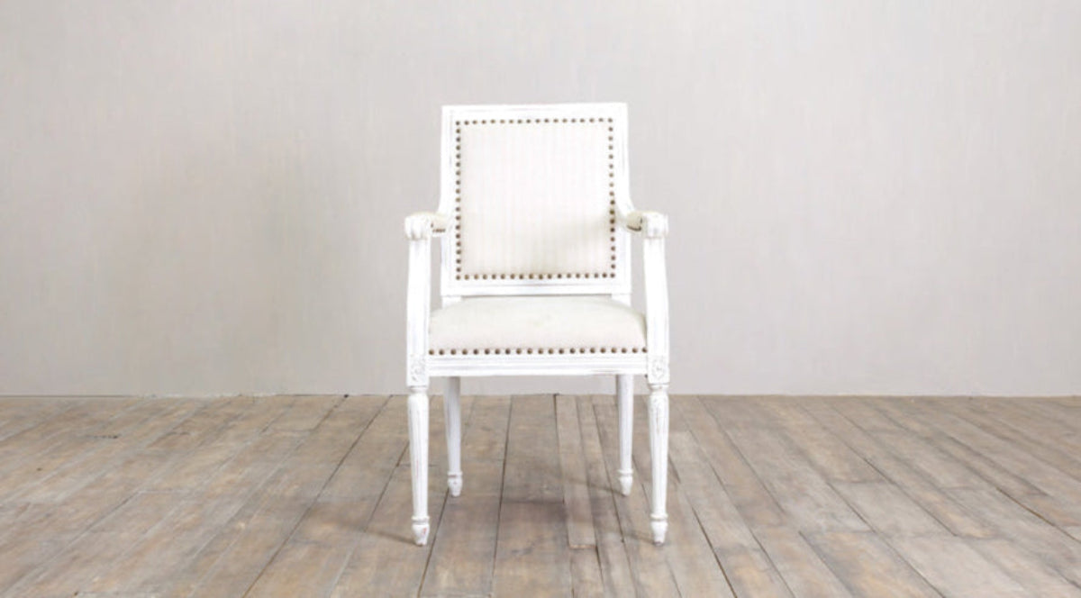 Vintage French Square Arm Chair