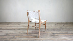 Dining Side Chair With Woven Leather