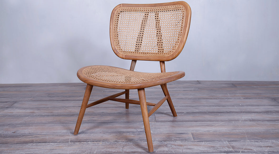 Saddle Seat Side Chair With Rattan