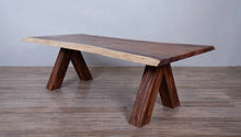 Load image into Gallery viewer, Live Edge 8FT long Dining Table with Wooden Base