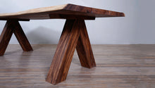 Load image into Gallery viewer, Live Edge 8FT long Dining Table with Wooden Base