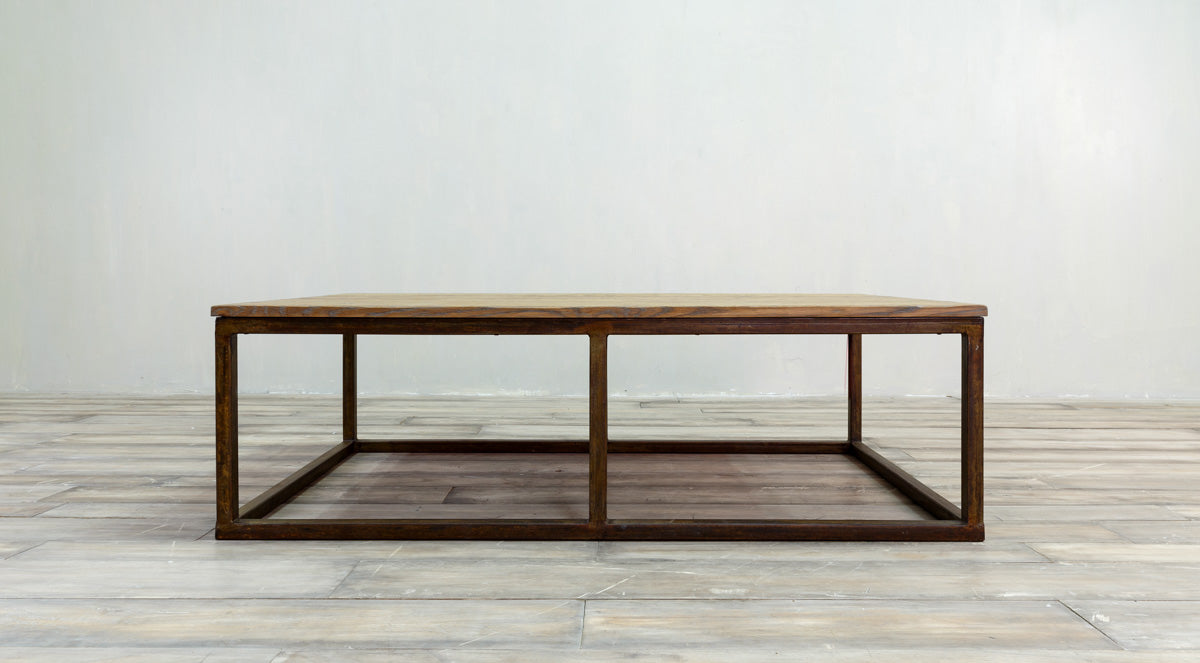 Reclaimed Coffee Table with Metal Base