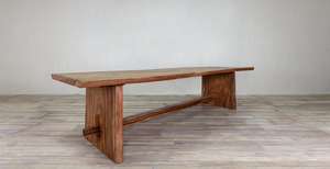 Live Edge 10FT Long Dining Table With Wooden Base