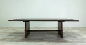 Live Edge 8FT long Dining Table with Wooden Base